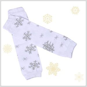 HP NTW girls white and silver leg warmers